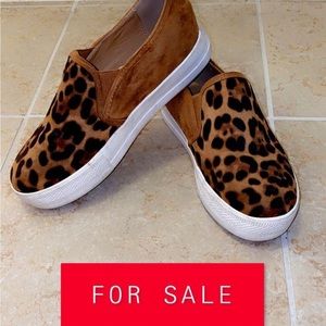 Leopard slip on sneakers